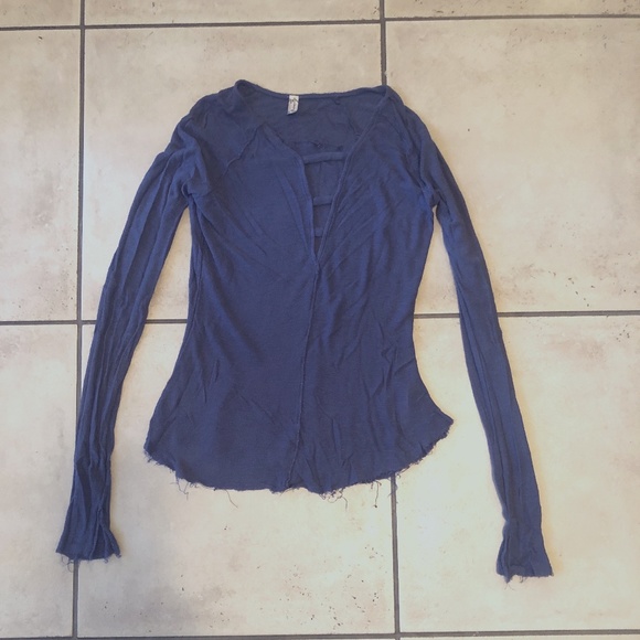 Free People Blue Long Sleev - Picture 1 of 1